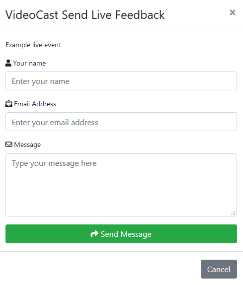 Image of Live Feedback form